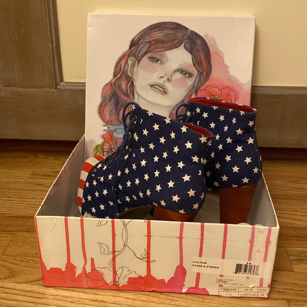 Patriotic, Jeffrey Campbell platform booties - Picture 5 of 5